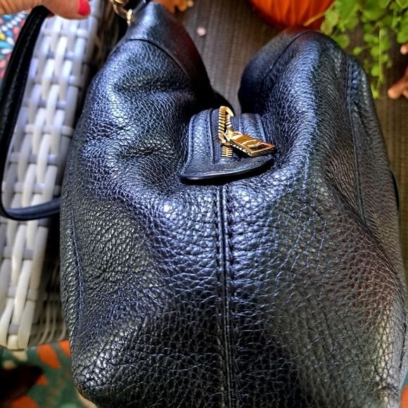 COACH LEXY Black Pebble Leather Shoulder Bag with Gourgous Gold Hardware NEW - Picture 10 of 17